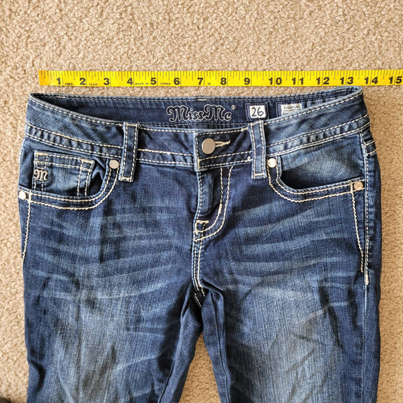 Miss Me Signature‎ Ankle Skinny Born to Be Boho Denim Embroidered Jean. Size 26 - Picture 12 of 15